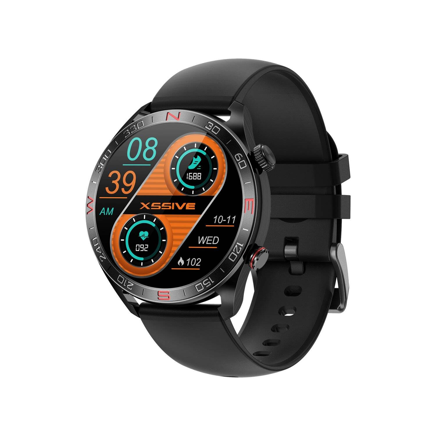 HD AMOLED Bildschirm Smartwatch - Schwarz