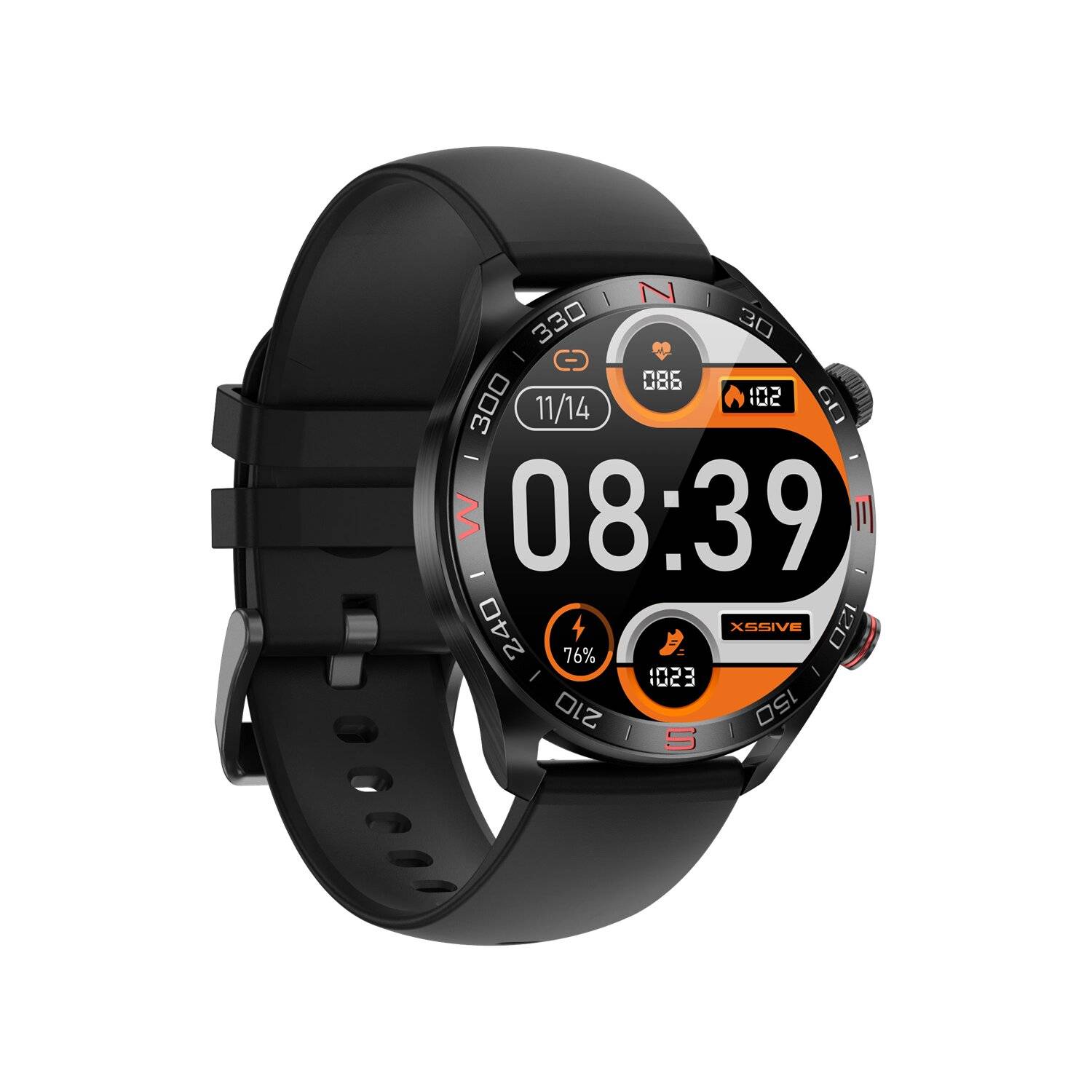 HD AMOLED Bildschirm Smartwatch - Schwarz