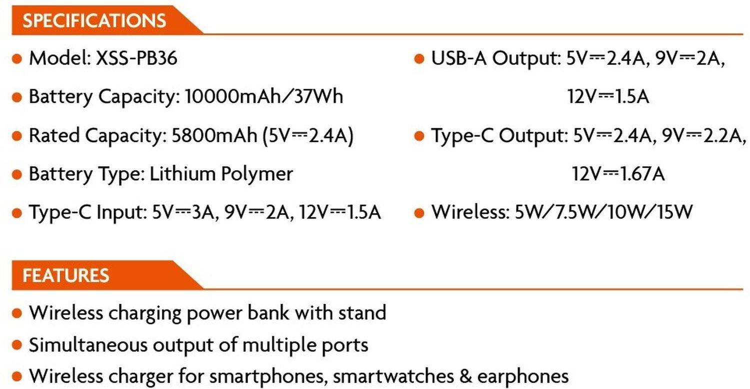 5in1 Magnetische kabellose Powerbank mit Ständer 10000mAh