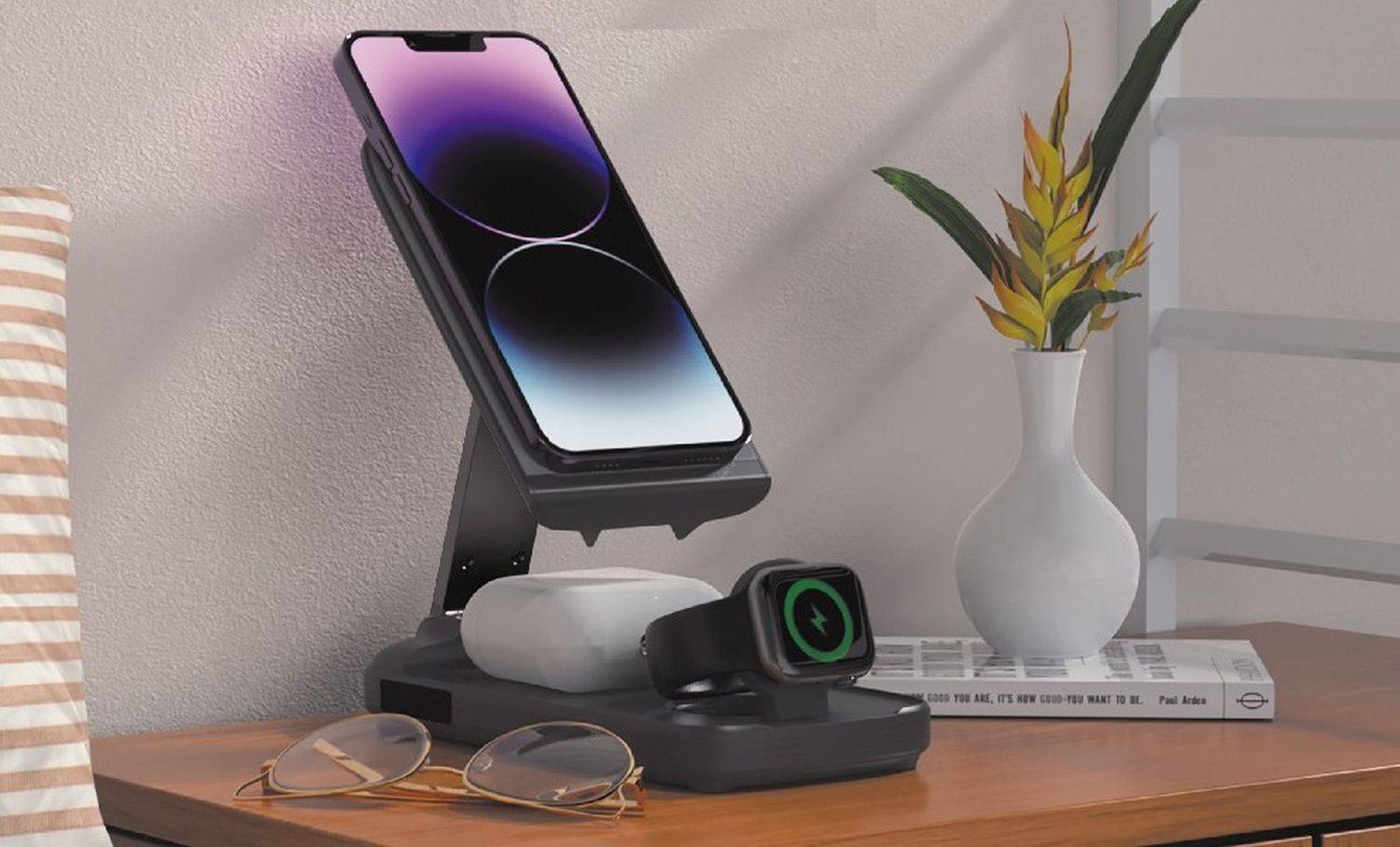 5in1 Magnetische kabellose Powerbank mit Ständer 10000mAh