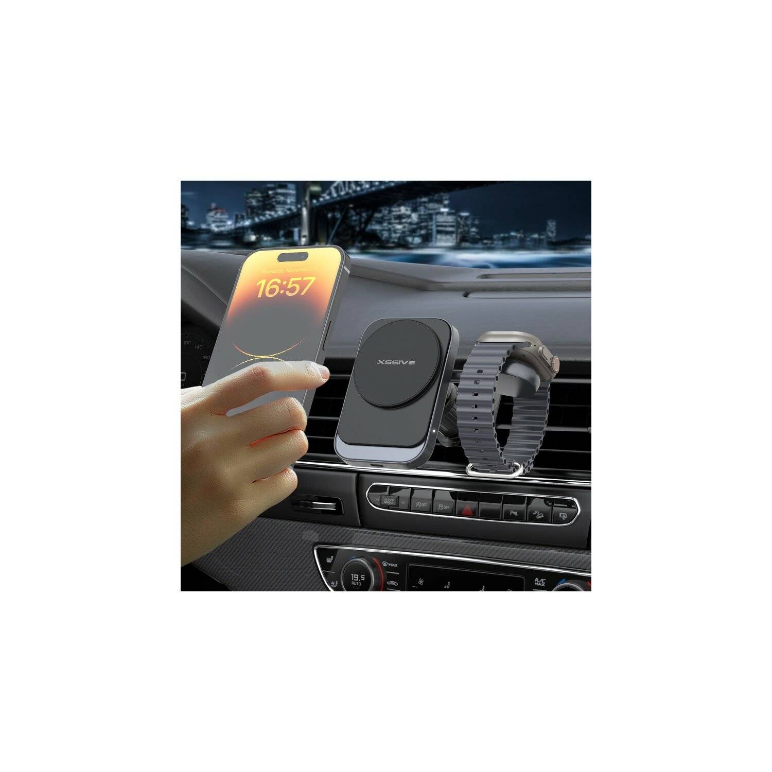 2-in-1 Magnetische Kfz-Wireless-Ladestation mit Halterung