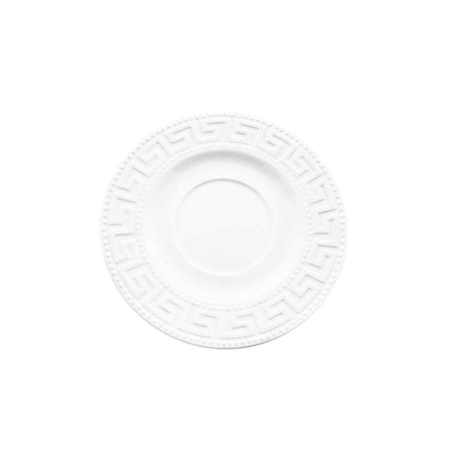 Almina 6 Personen Kaffee-Tassen-Set - Weiße Tassen 200ml - 12 Teile Gemustert