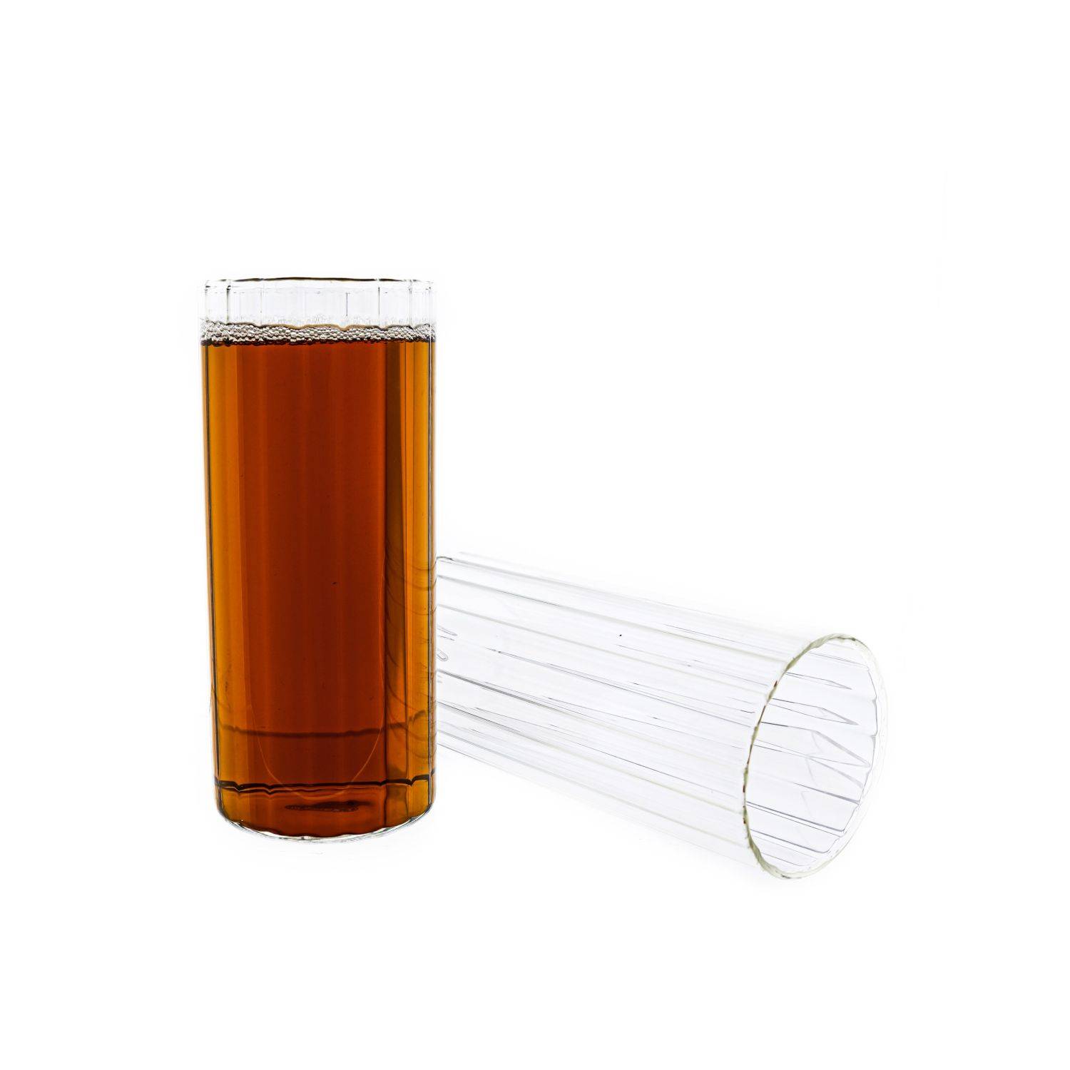Mulex Glas Stripe Riffel Glas, Glas, Hitzebeständig 400ml 8-Teilig