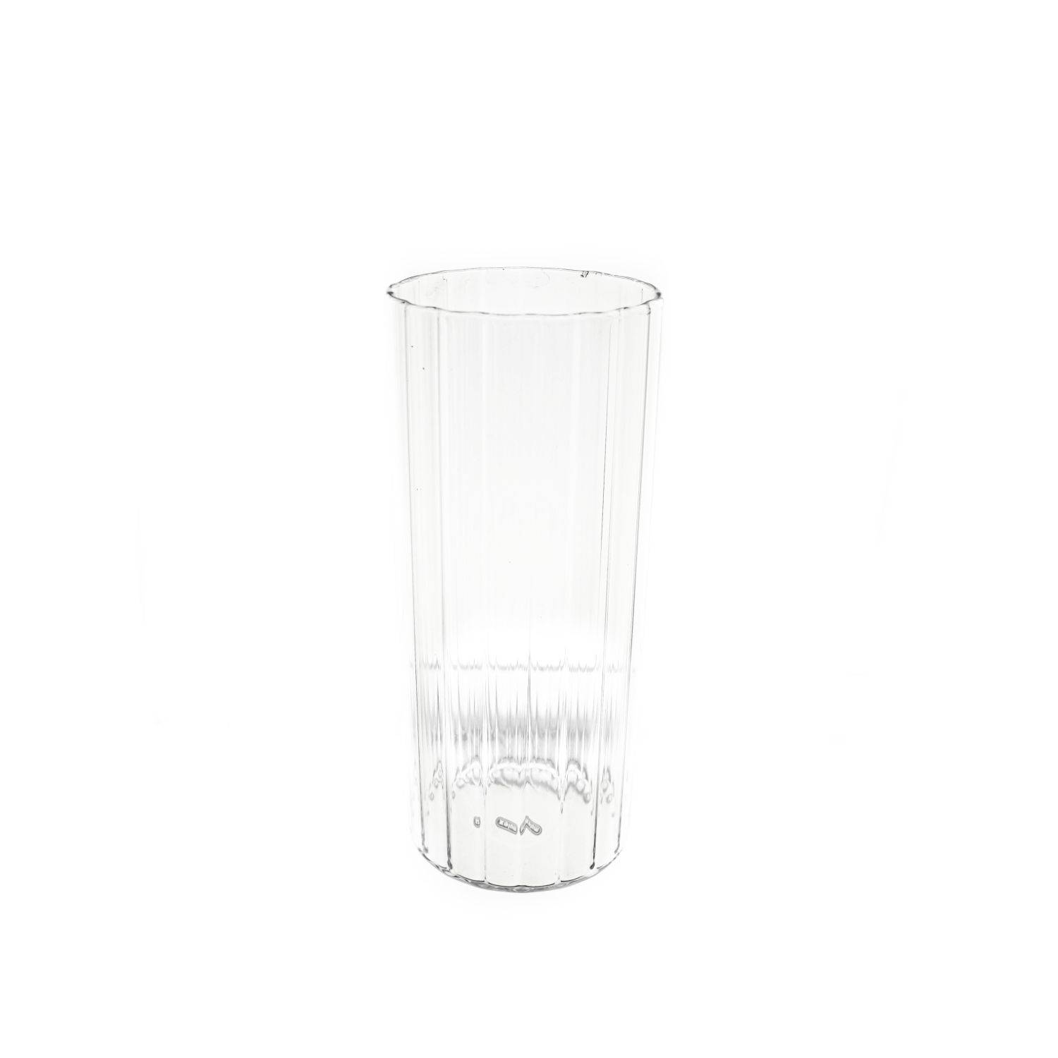 Mulex Glas Stripe Riffel Glas, Glas, Hitzebeständig 400ml 8-Teilig