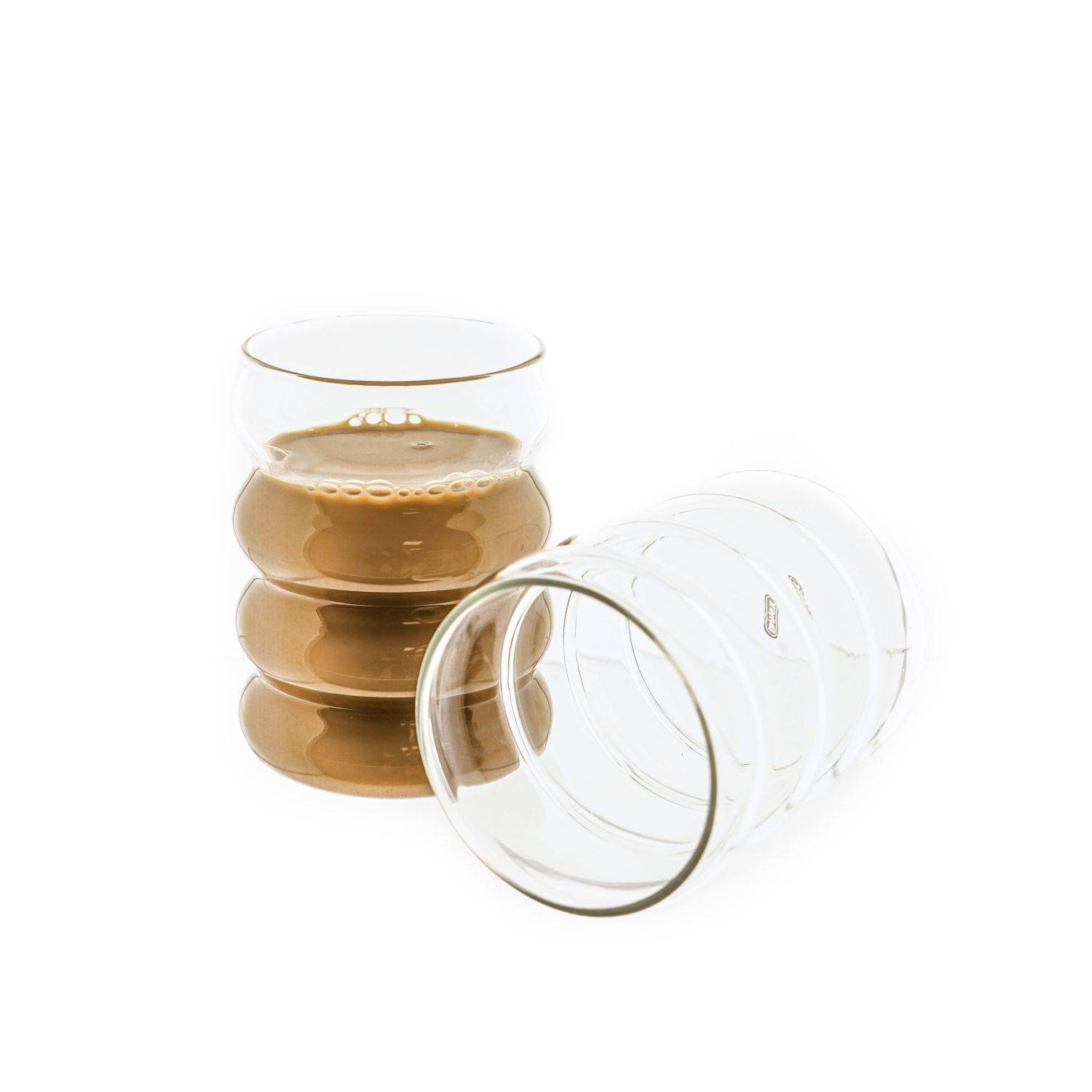 Mulex 2-Teilig Glas Wave Getränkebecher Cocktail Kaffeegläser - 300 ml