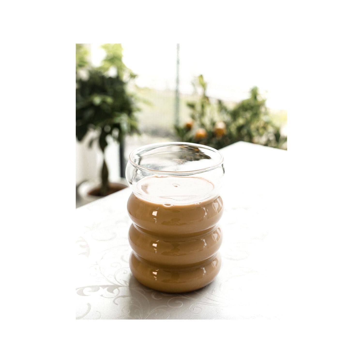 Mulex 2-Teilig Glas Wave Getränkebecher Cocktail Kaffeegläser - 300 ml