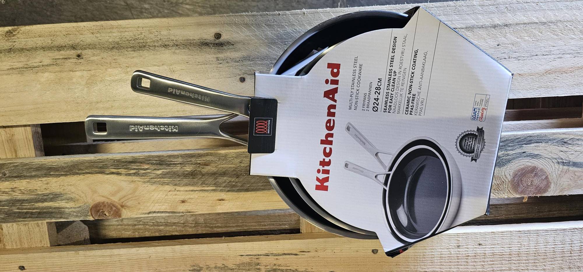 KitchenAid Pfannenset Bratpfanne Multiply 24/28 cm Chrom 2 Stk.