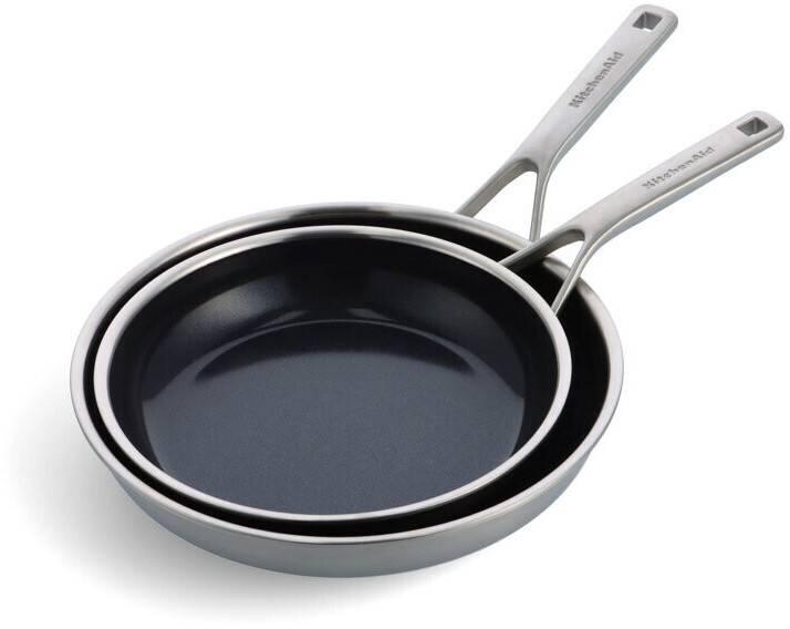 KitchenAid Pfannenset Bratpfanne Multiply 24/28 cm Chrom 2 Stk.