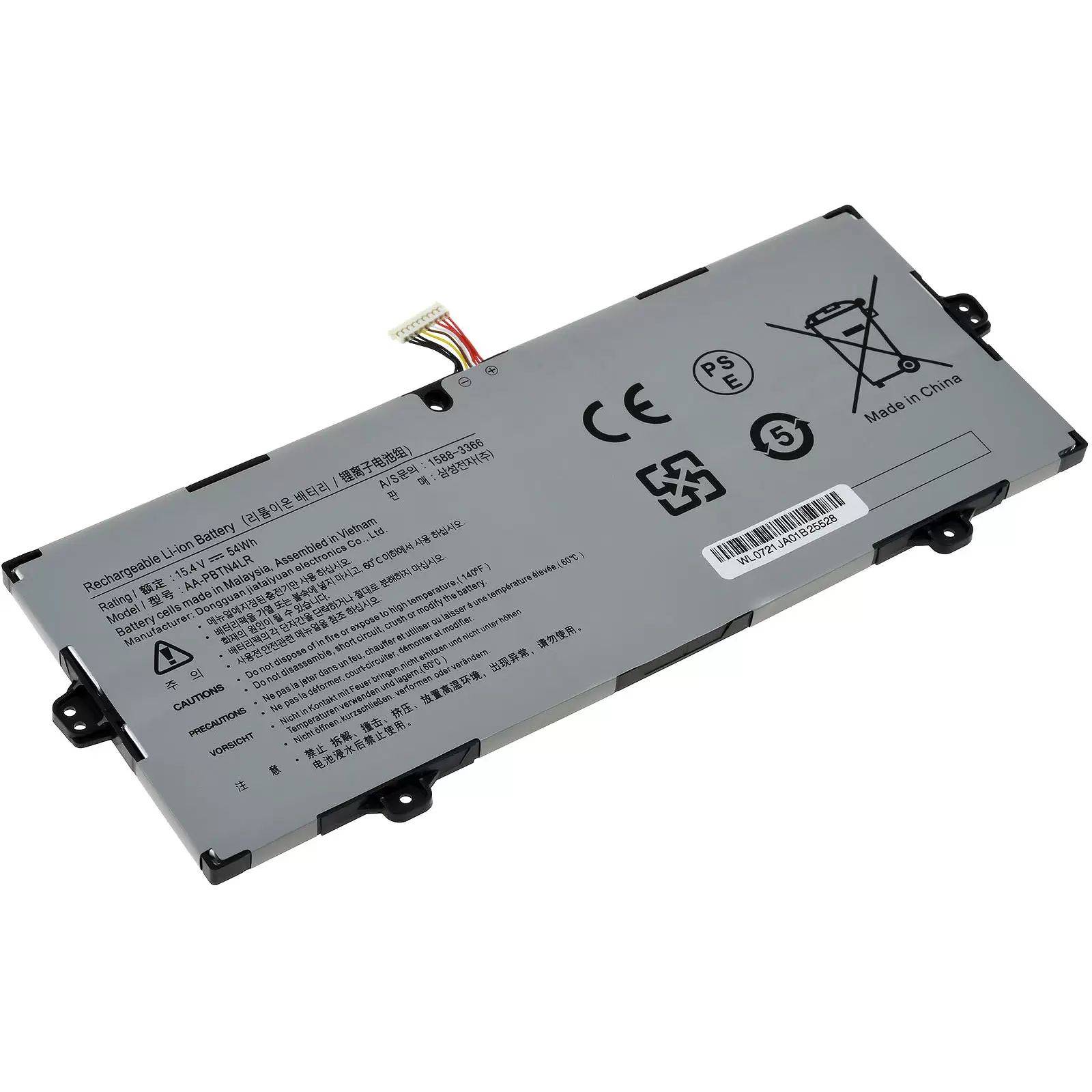 Akku passend für Laptop Samsung NP940X3M-K01us, NT950SBE-X716, Typ AA-PBTN4LR u.a. - 15,4V - 3500 mAh