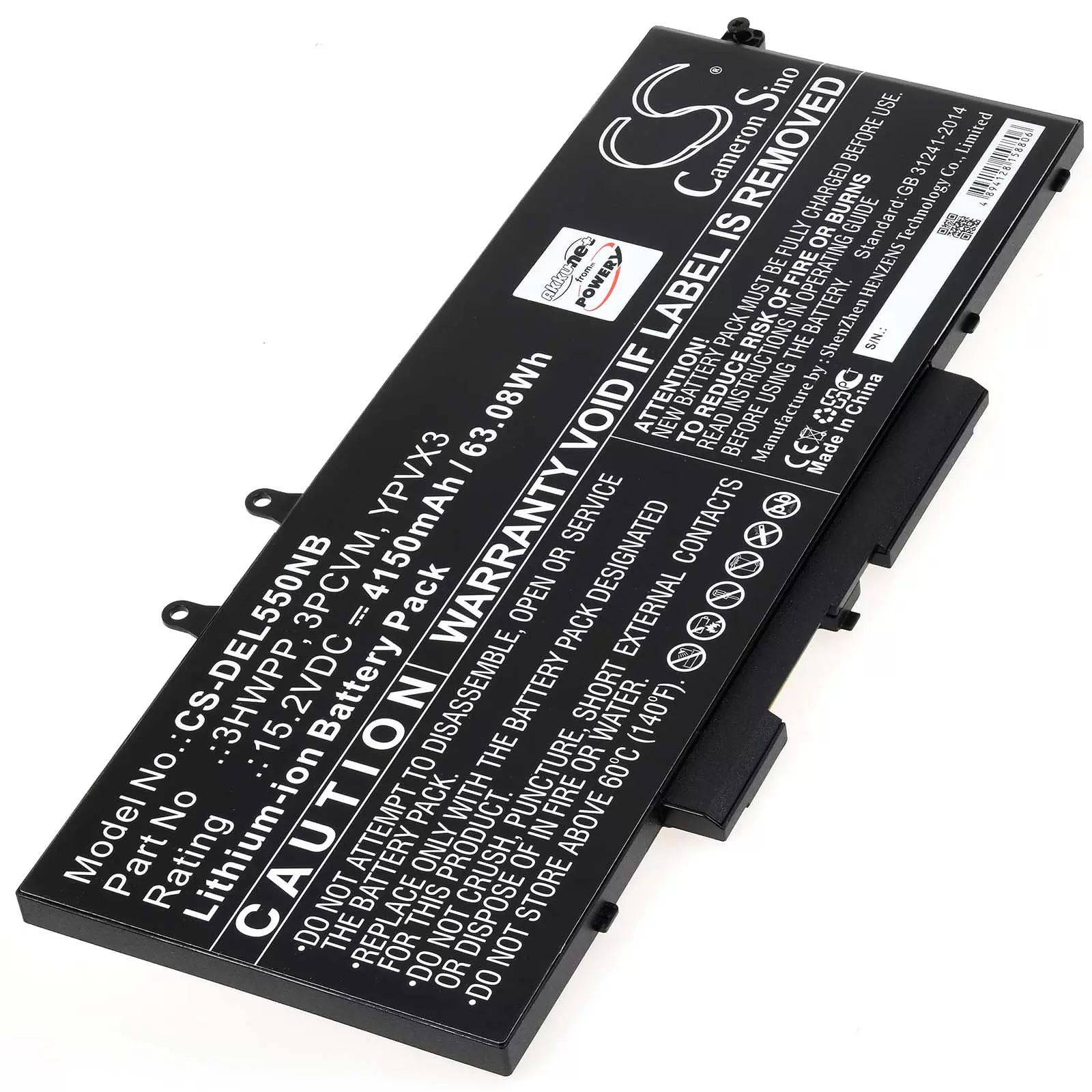 Akku passend für Laptop Dell Latitude 5401, Latitude 14 5410, Typ 3HWPP - 15,2V - 4150 mAh