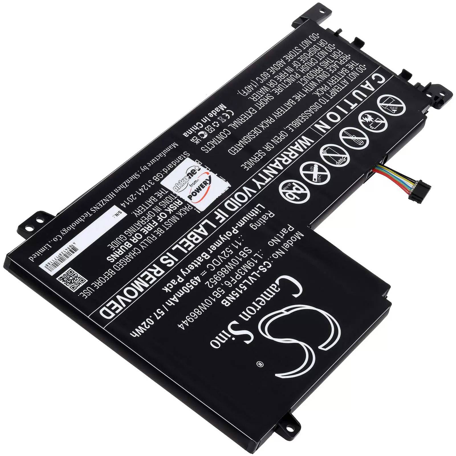 Akku passend für Laptop Lenovo IdeaPad 5-15IIL05, Typ L19M3PF6, Typ SB10W86952 - 11,52V - 4850 mAh