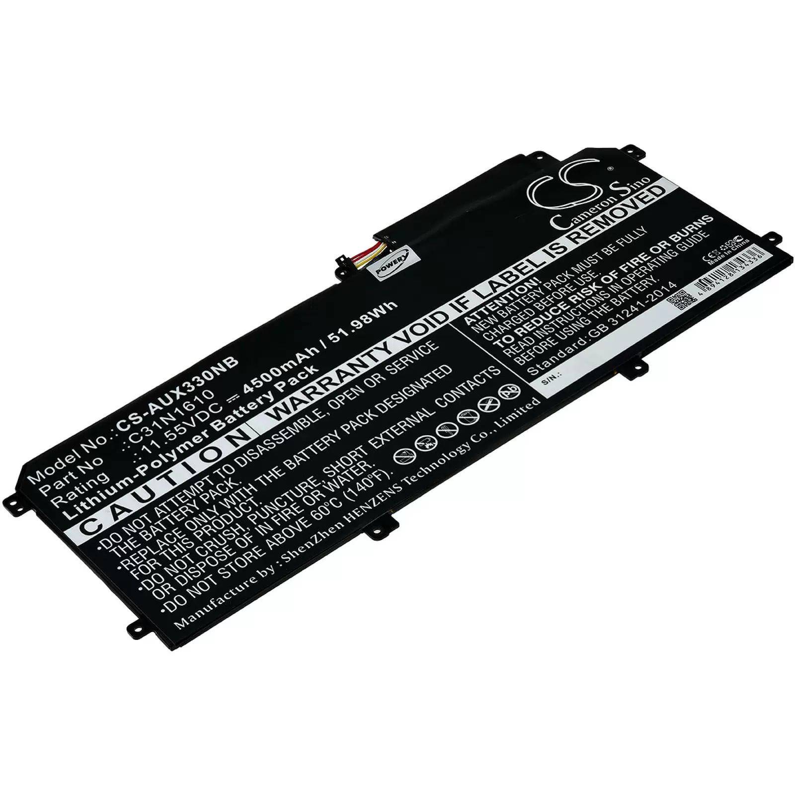 Akku für Laptop Asus Zenbook UX330 / UX330C / Typ C31N1610 - 11,55V - 4500 mAh