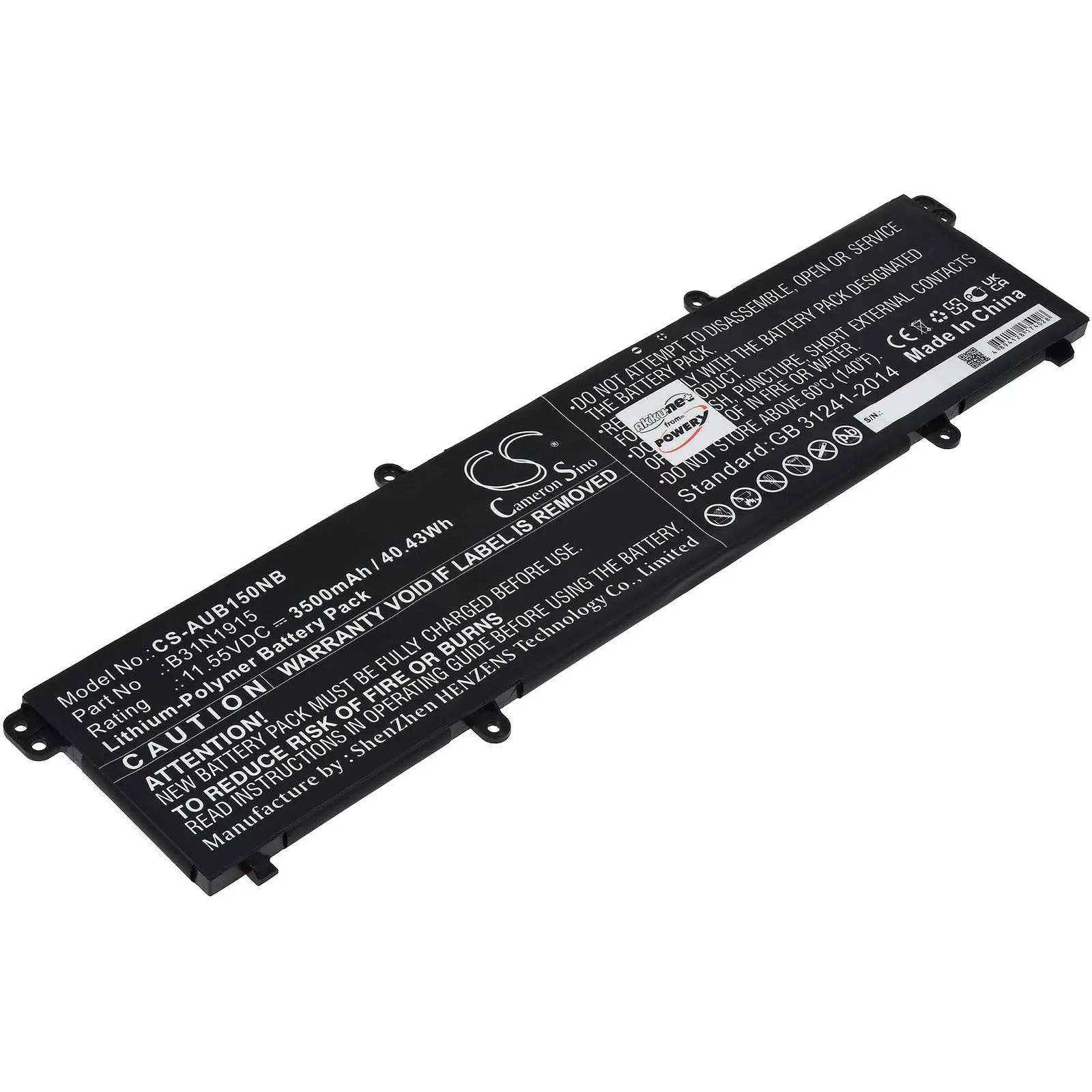 Akku für Laptop Asus Expertbook B1 B1400ceae / B1 B1500ceae / Typ B31N1915 - 11,55V - 3500 mAh
