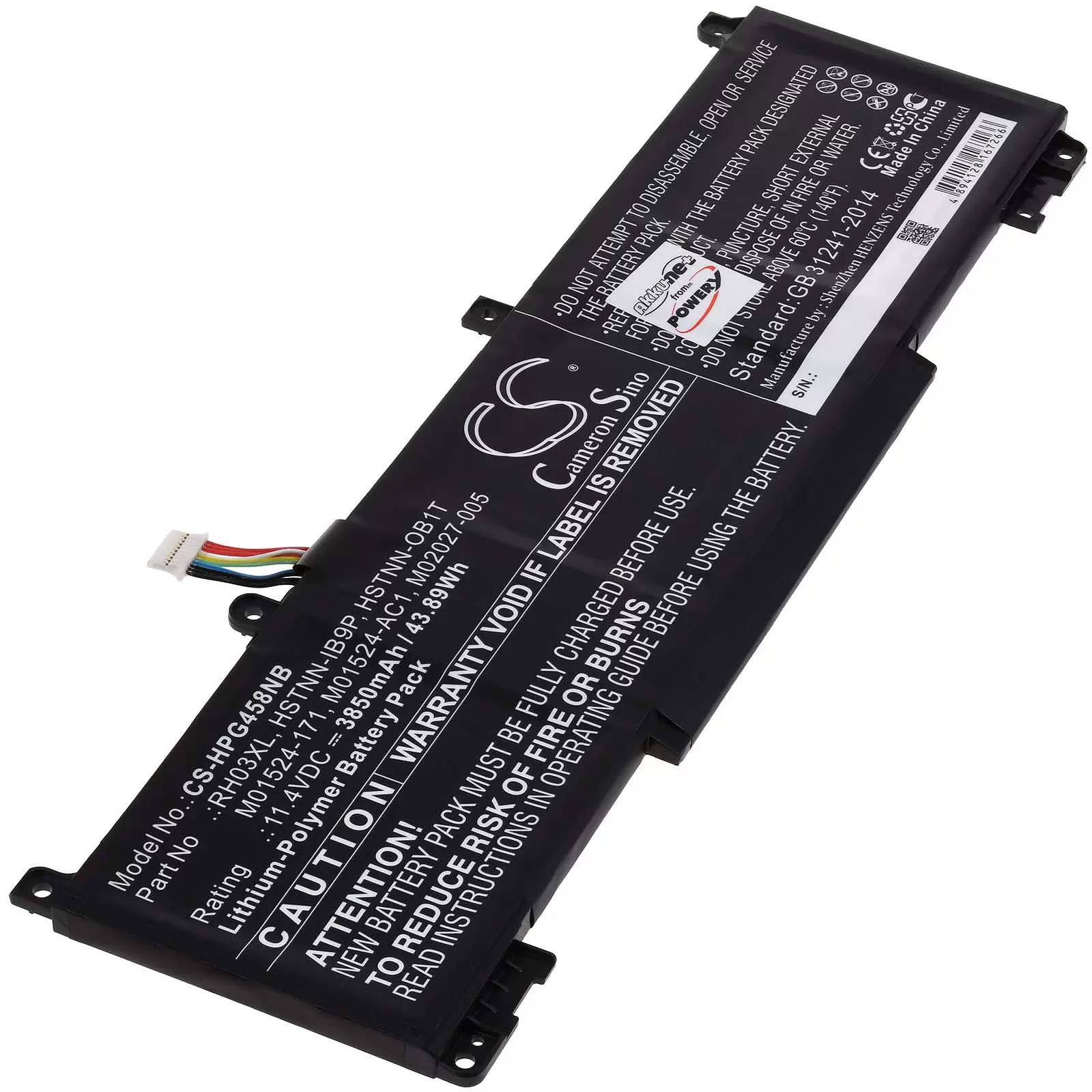 Akku passend für Laptop HP ProBook 450 G8, HP ProBook 650 G8, Typ RH03XL /HSTNN-IB9P - 11,4V - 3850 mAh