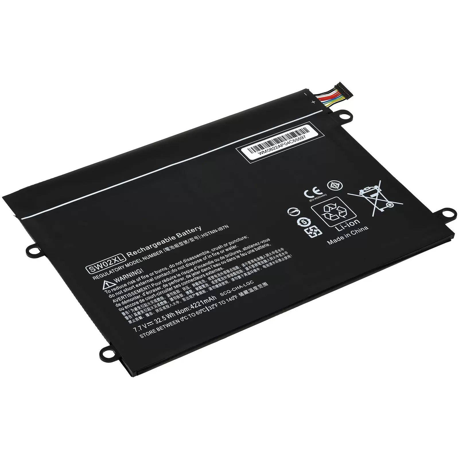 Akku passend für Laptop HP X2 10-P010NZ, x2 210 G2 (L5H41EA), Typ SW02XL - 7,7V - 4200 mAh