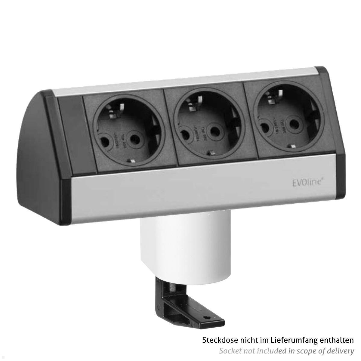 EVOline Zubehör 2x Befestigungszwinge für Dock 40 - 75 mm, weiß