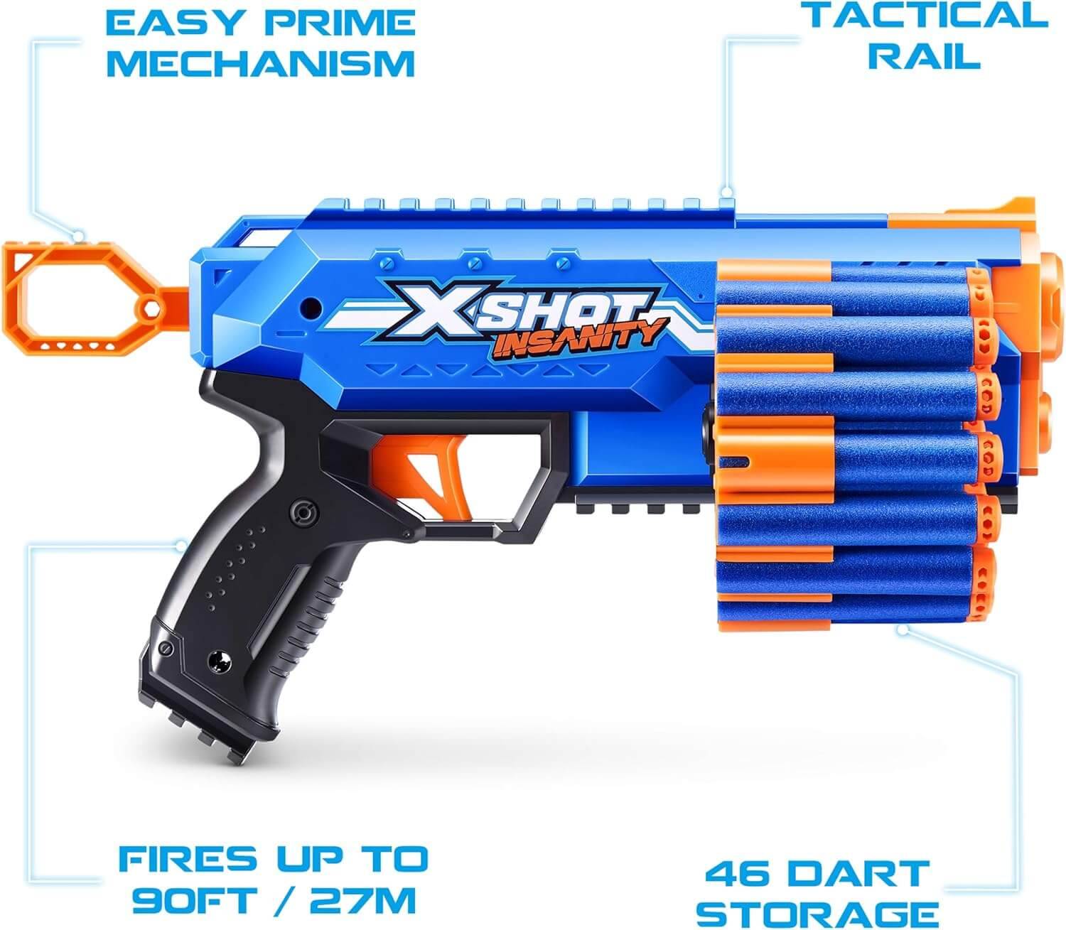 ZURU 36603; 36899 - X-Shot Insanity Manic Blaster mit 24 Darts