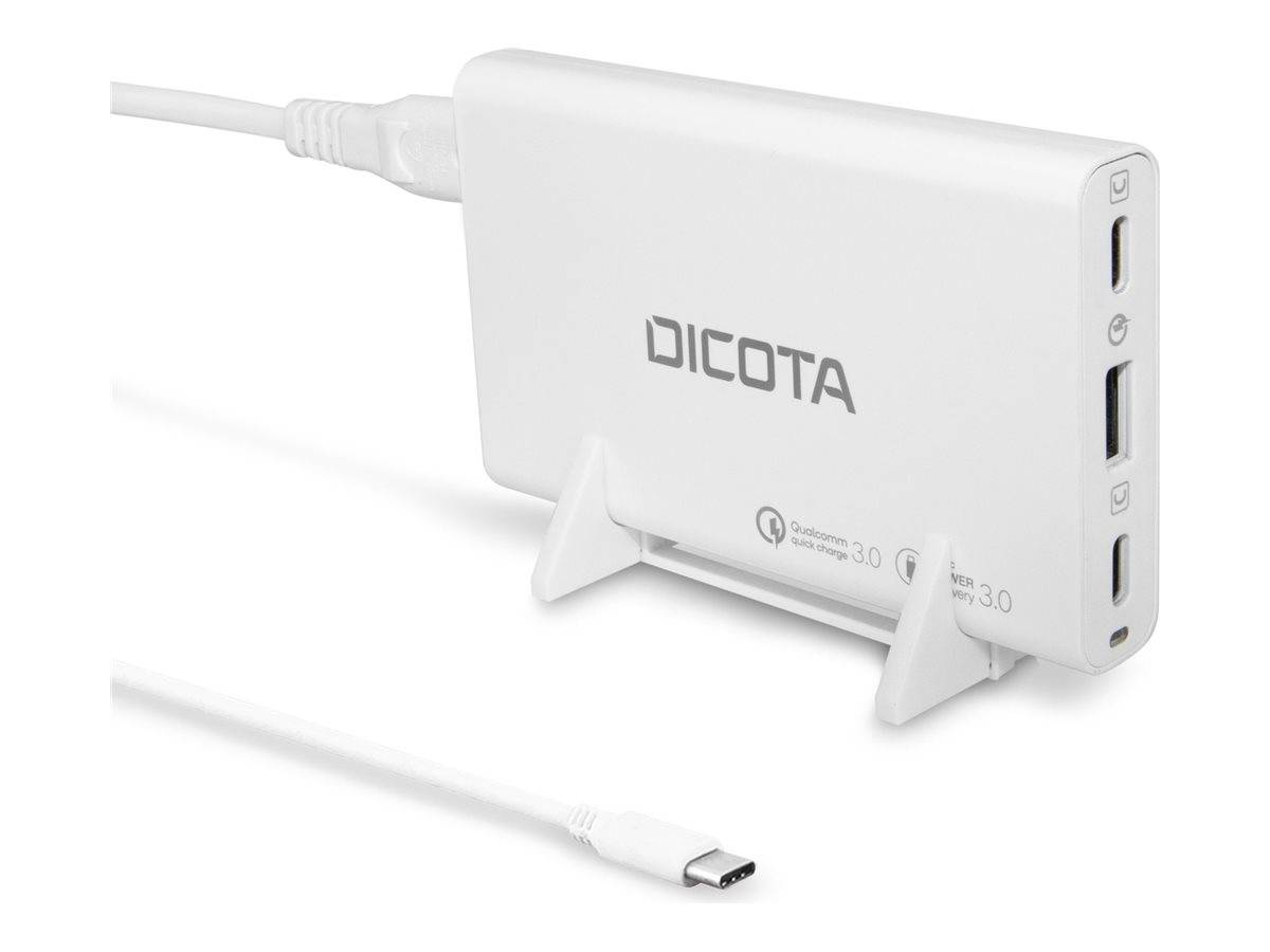 DICOTA - Netzteil - Universal - 65 Watt - PD 3.0, QC 4+ - 3 Ausgabeanschlussstellen (2 x USB-C, USB)
