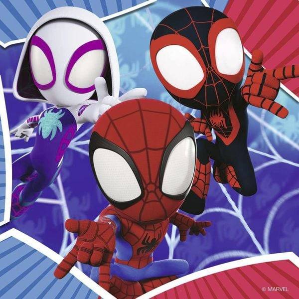 Ravensburger Kinderpuzzle 05730 - Spideys Abenteuer - 3x49 Teile Spidey und seine Super-Freunde Puzzle für Kinder ab 5 Jahren