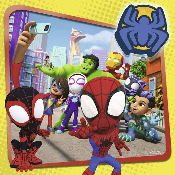 Ravensburger Kinderpuzzle 05730 - Spideys Abenteuer - 3x49 Teile Spidey und seine Super-Freunde Puzzle für Kinder ab 5 Jahren