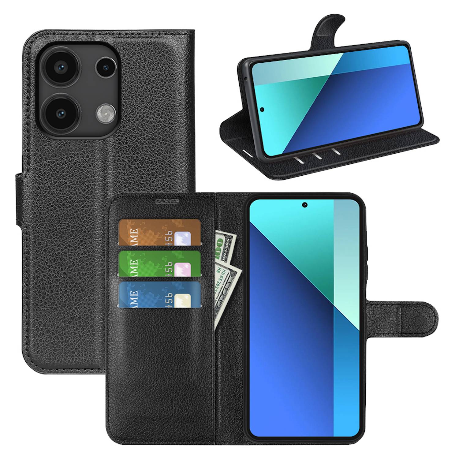 Für Xiaomi Poco M6 Pro 4G / Redmi Note 13 Pro 4G Book Wallet Tasche