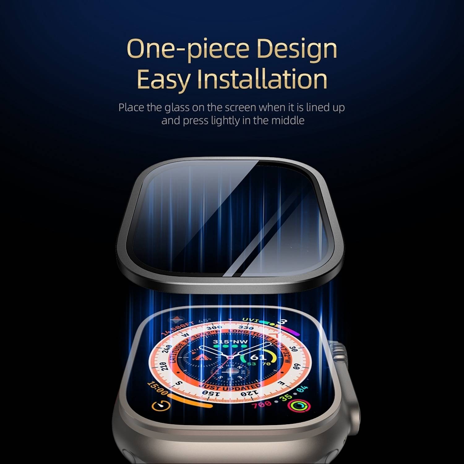 Für Apple Watch Ultra 1 + 2 49mm Aluminiumlegierung Hülle + Hart Glas