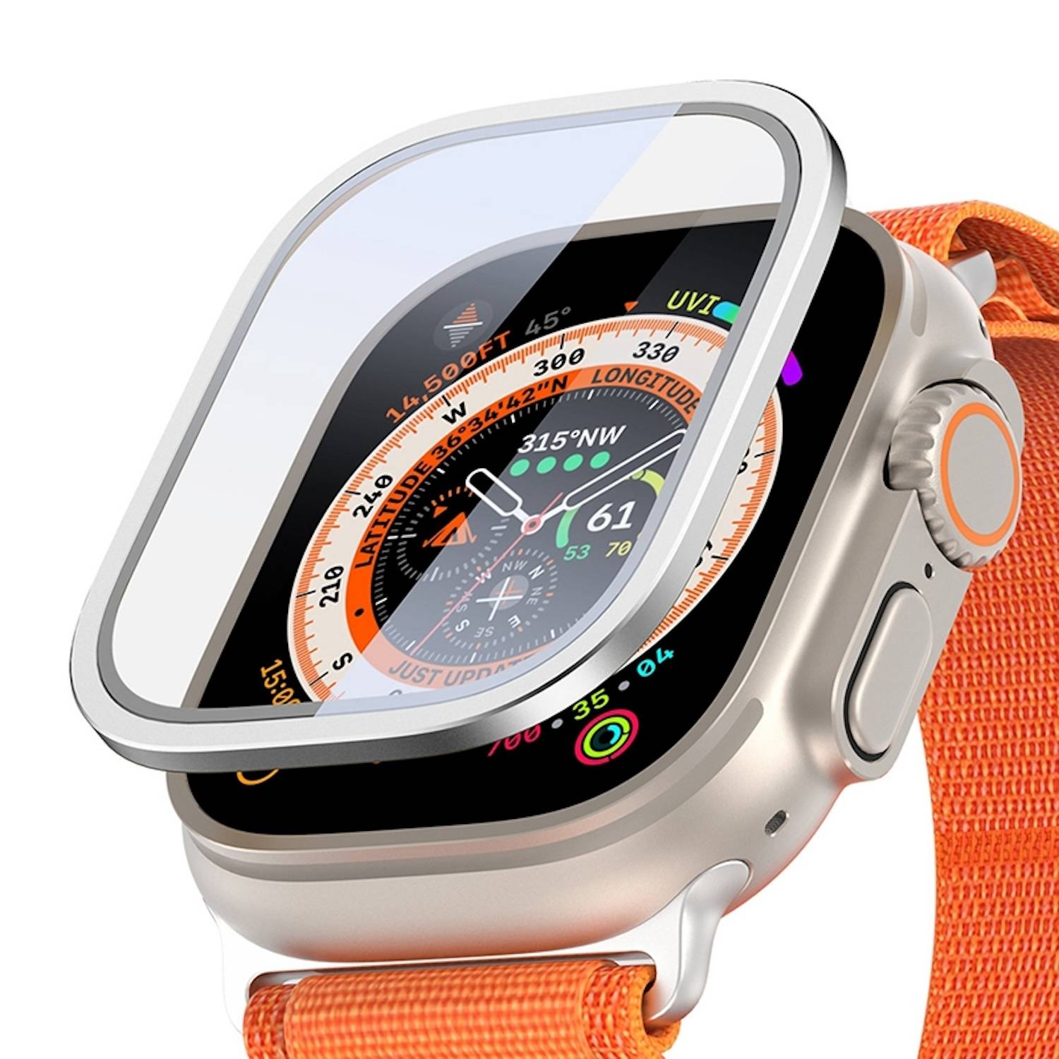 Für Apple Watch Ultra 1 + 2 49mm Aluminiumlegierung Hülle + Hart Glas