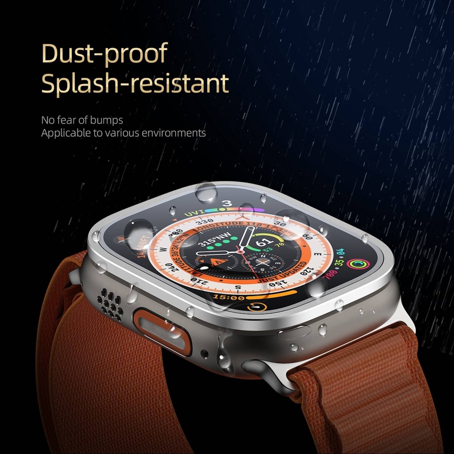 Für Apple Watch Ultra 1 + 2 49mm Aluminiumlegierung Hülle + Hart Glas