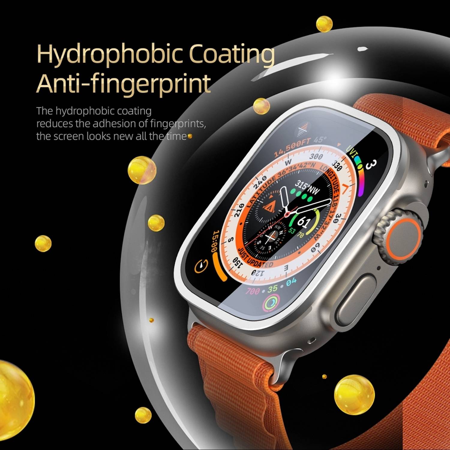 Für Apple Watch Ultra 1 + 2 49mm Aluminiumlegierung Hülle + Hart Glas