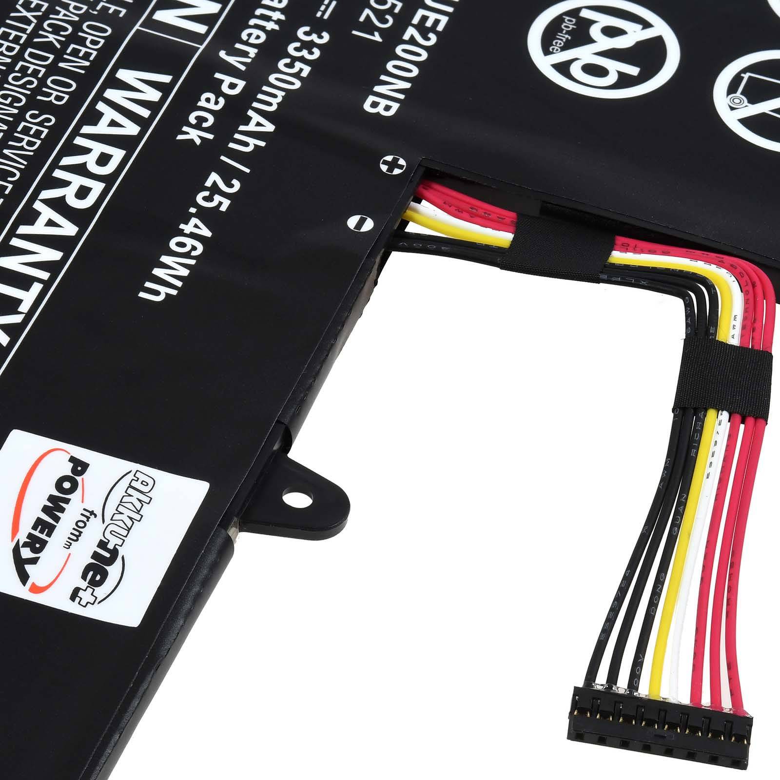 Powery Akku für Asus VivoBook L200HA-FD0095T Laptop, 7,6V, Li-Polymer