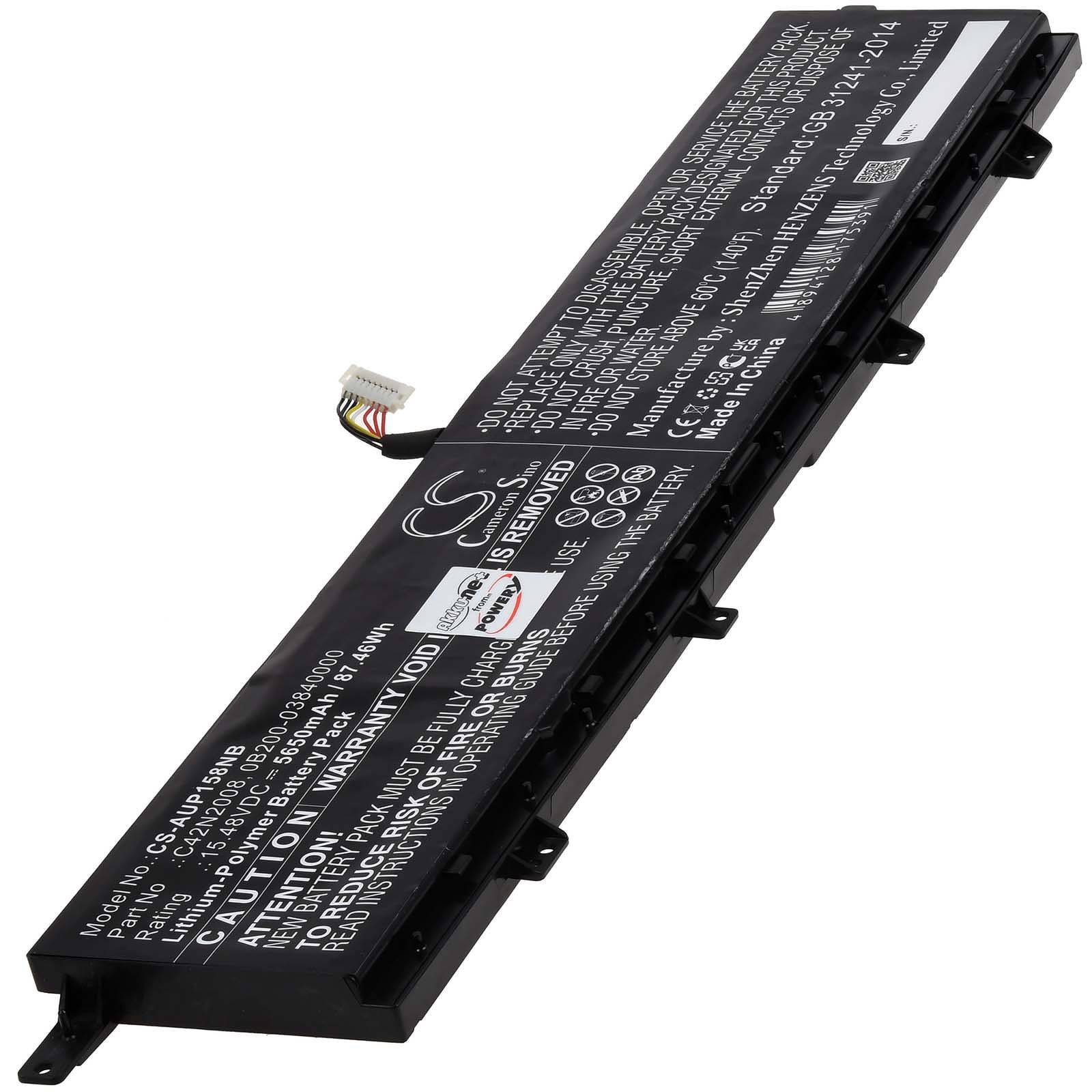 Powery Akku für Asus ZenBook Pro Duo UX582 LR-1BH2 Laptop, 15,48V, Li-Polymer