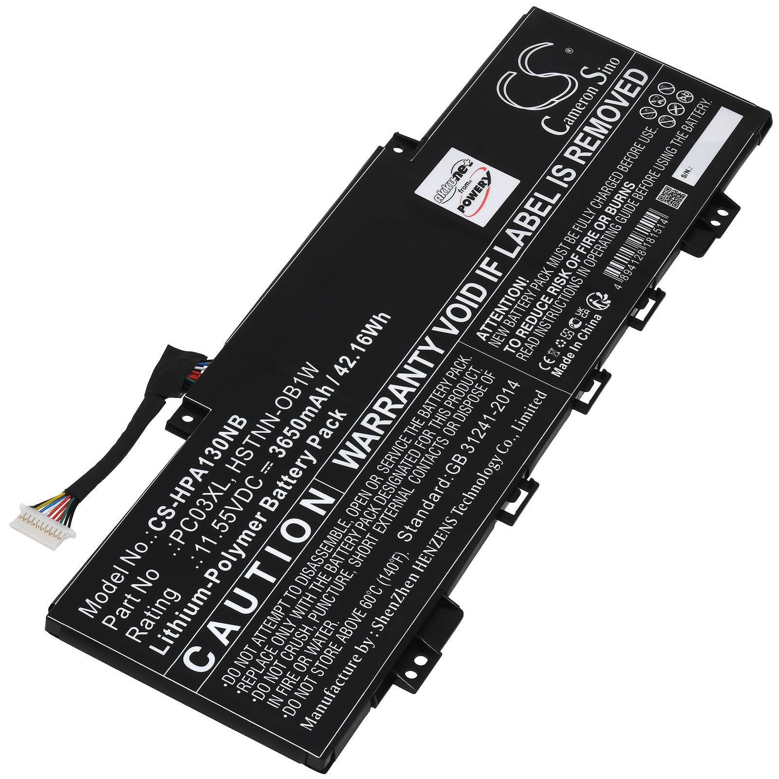 Powery Akku für HP Pavilion X360 15-er0068nia Laptop, 11,55V, Li-Polymer