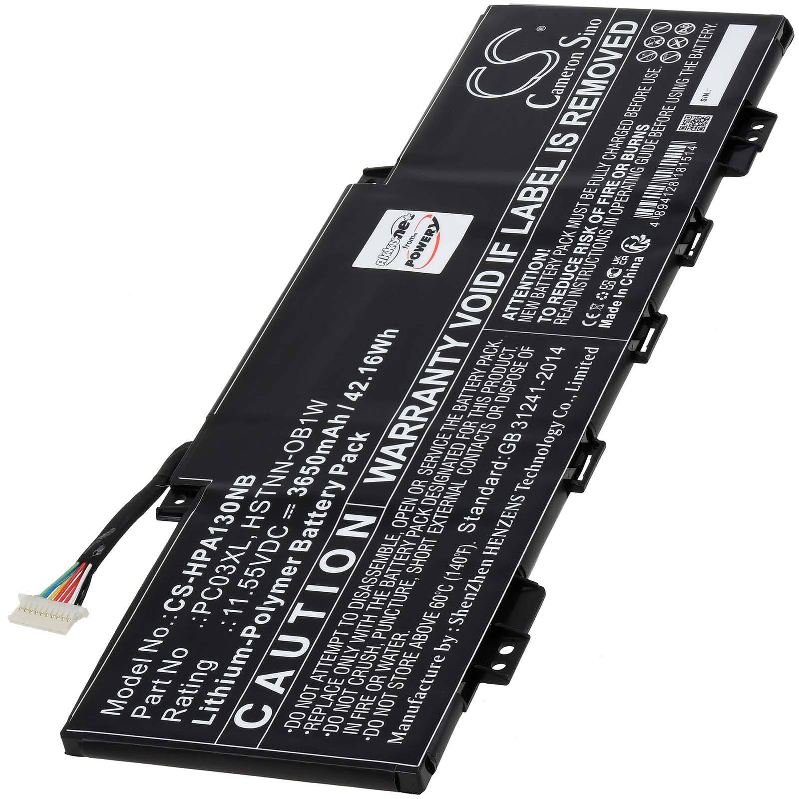 Powery Akku für HP Pavilion x360 Convertible 14-dy0009nw Laptop, 11,55V, Li-Polymer