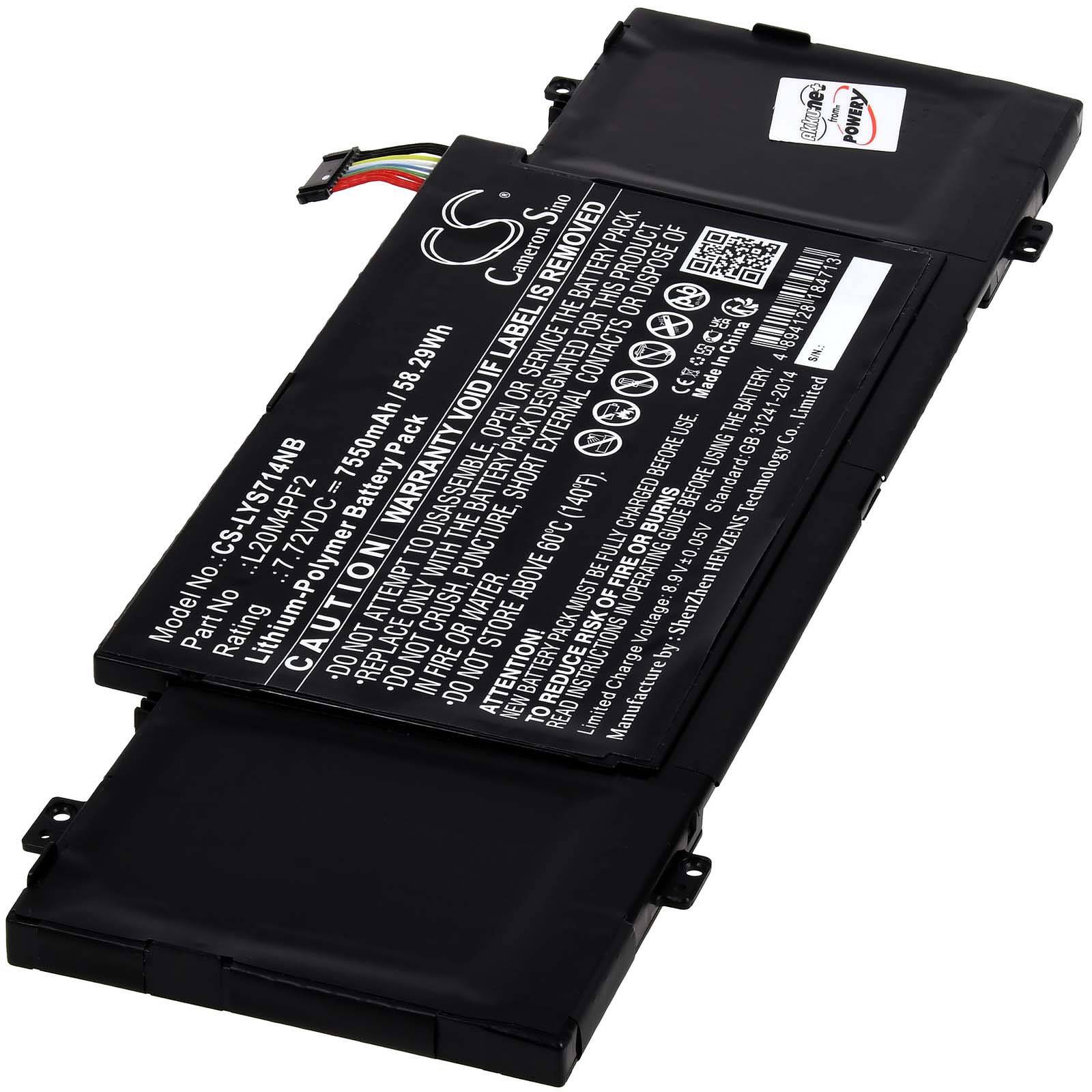 Powery Akku für Lenovo Yoga Slim 7 Carbon 14ACN6 82L0005PRK Laptop, 7,72V, Li-Polymer