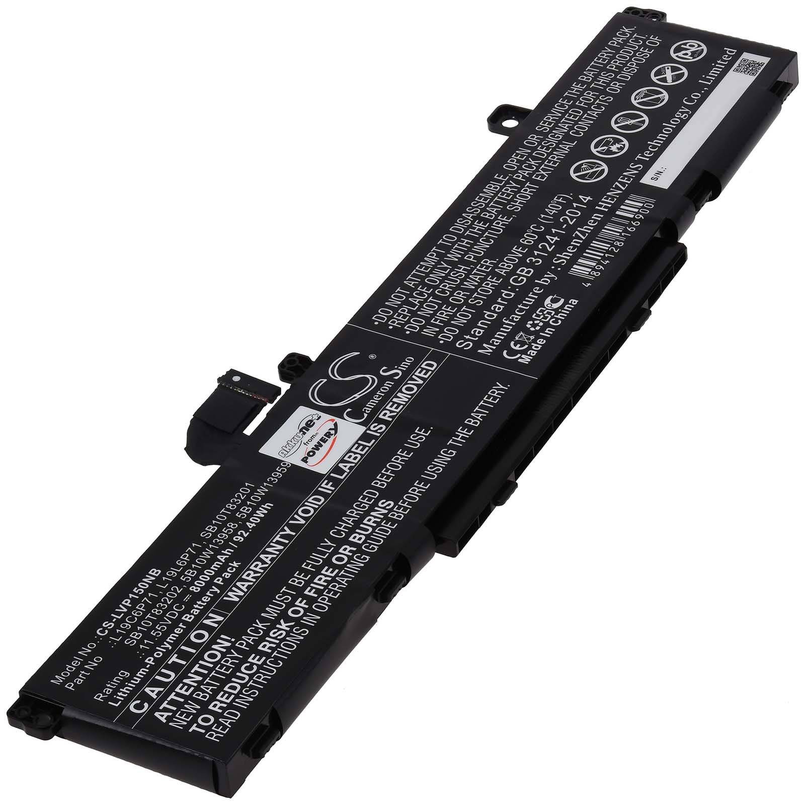 Powery Akku für Lenovo ThinkPad P15 Gen 1 20SUS1T500 Laptop, 11,55V, Li-Polymer