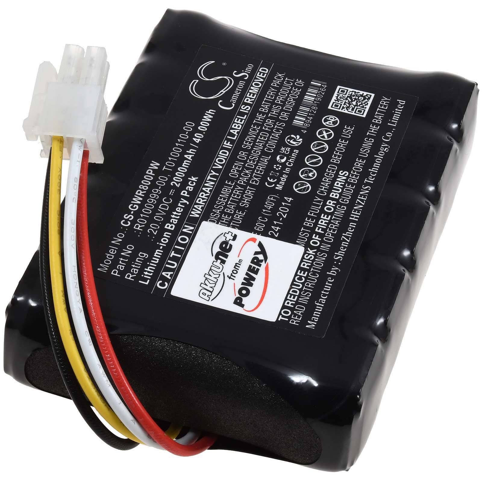 Powery Akku passend für Mähroboter Cramer RM 1000 RM 1500 RM 2000 Typ T0100110-00 20V Version, 20V, Li-Ion