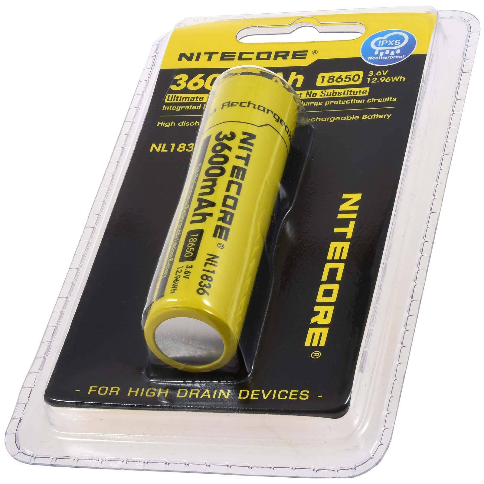 Nitecore Li-Ion Akku Typ 18650 3600mAh NL1836, 3,7V, Li-Ion