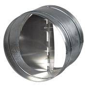 Ein metallisches Kreisluftklappenventil in offener Position, das seine glatte metallische Oberfläche und den Schwenkmechanismus zur Steuerung des Luftflusses zeigt.