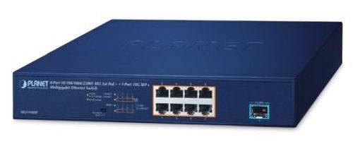 Planet Gigabit Switch MGS-910XP, 8 Port 2500 Mbps PoE+, 1 Uplinkport 10 Gbps, 19" / 1 HE