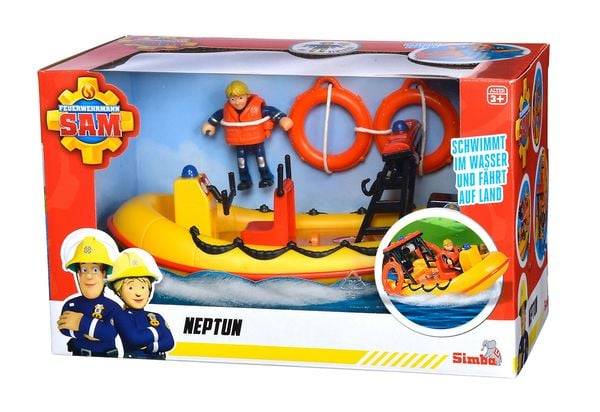 Simba 109252571 - Feuerwehrmann Sam, Neptune Boot mit Figur, Spielset
