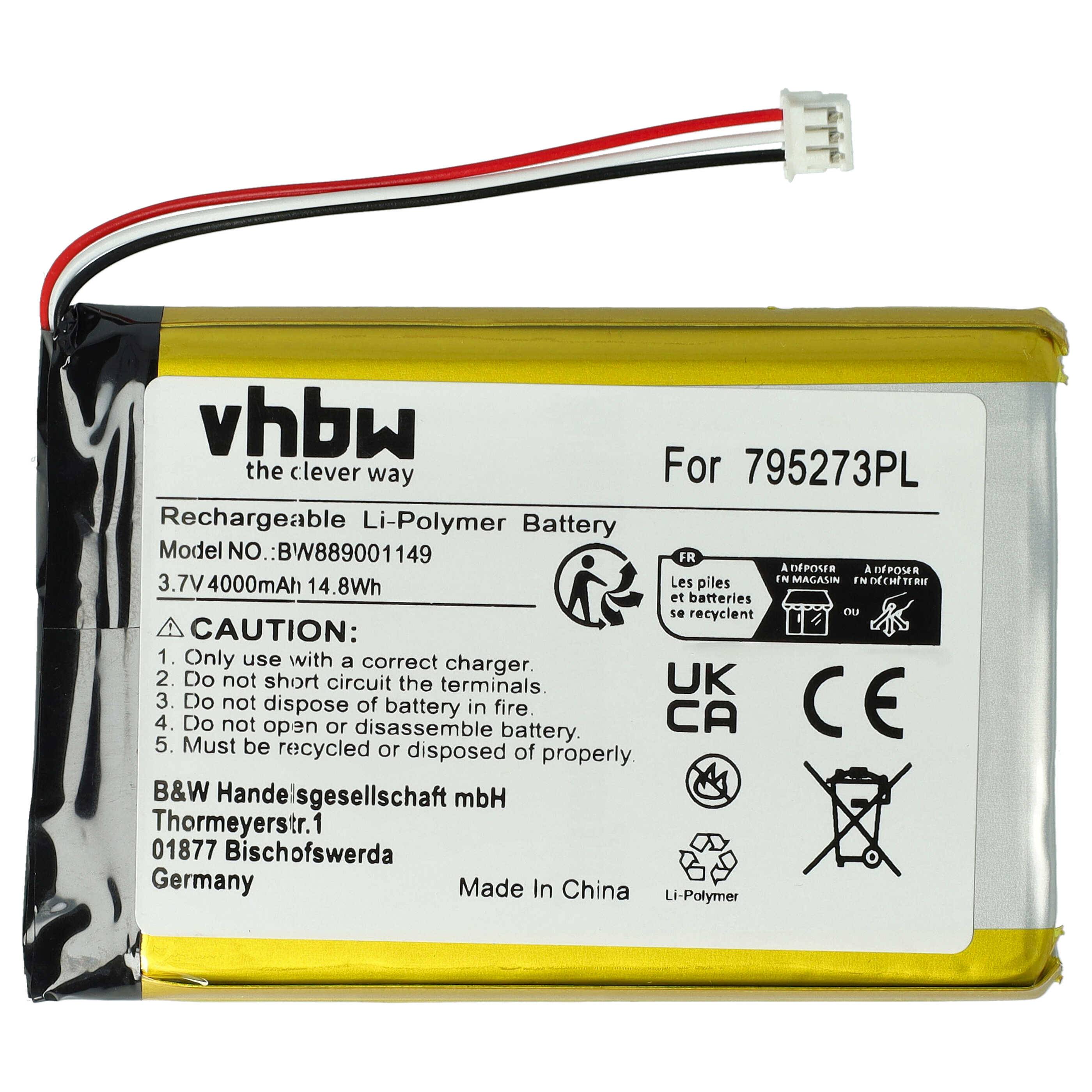vhbw Akku Ersatz für Tigerbox 795273PL für Hörspielbox (4000mAh, 3,7V, Li-Polymer)