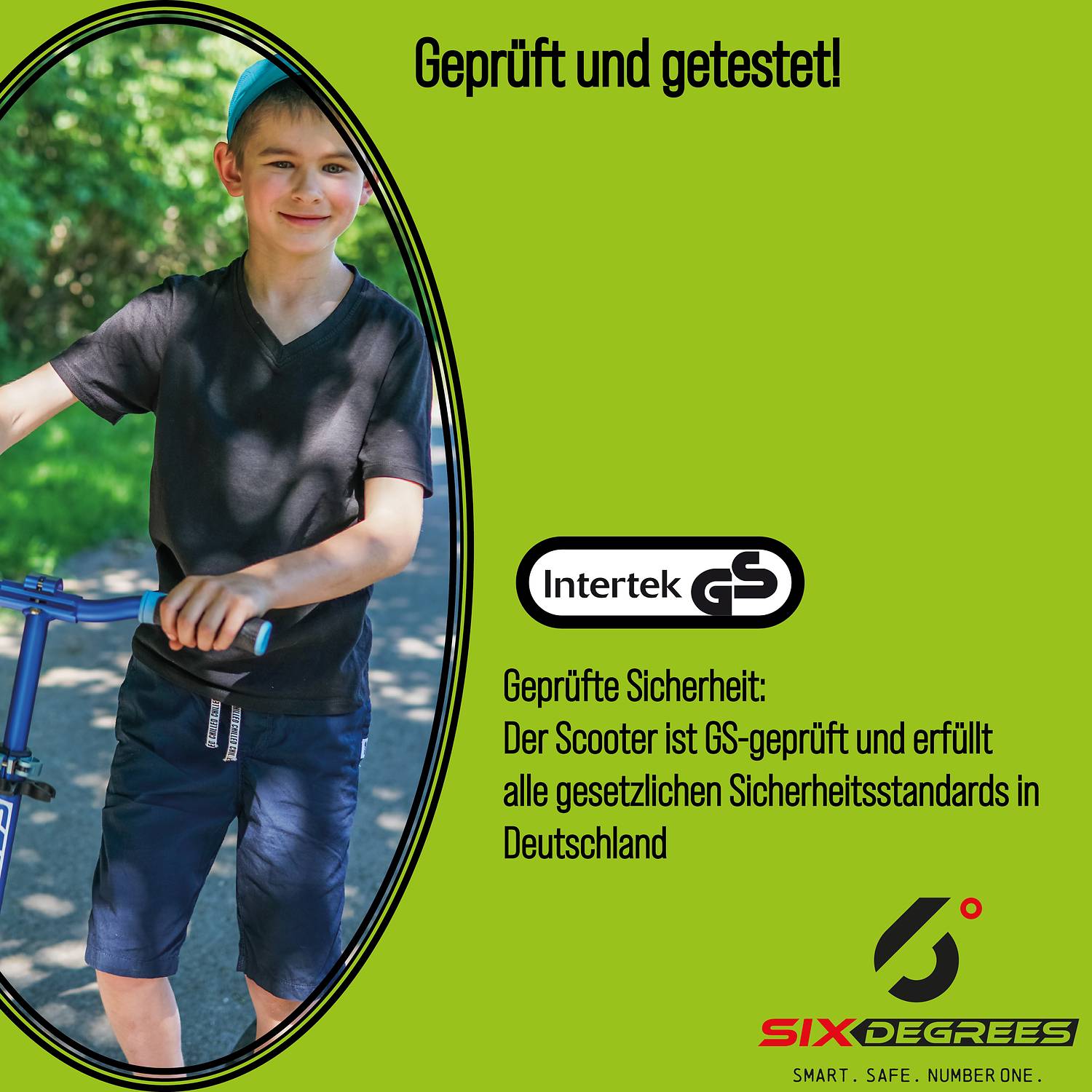 SIX DEGREES Aluminium Scooter Junior 180/145 mm grün