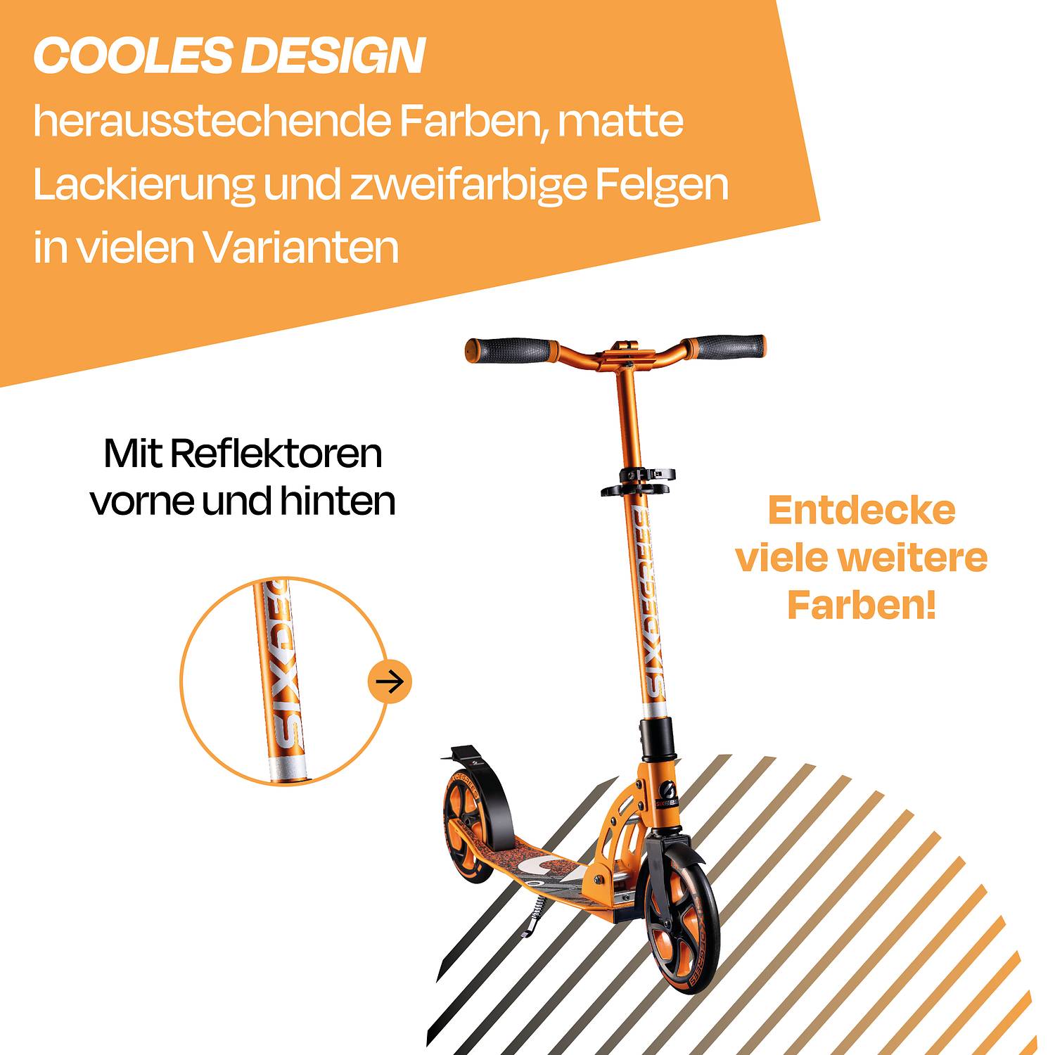 SIX DEGREES Aluminium Scooter 205 mm orange