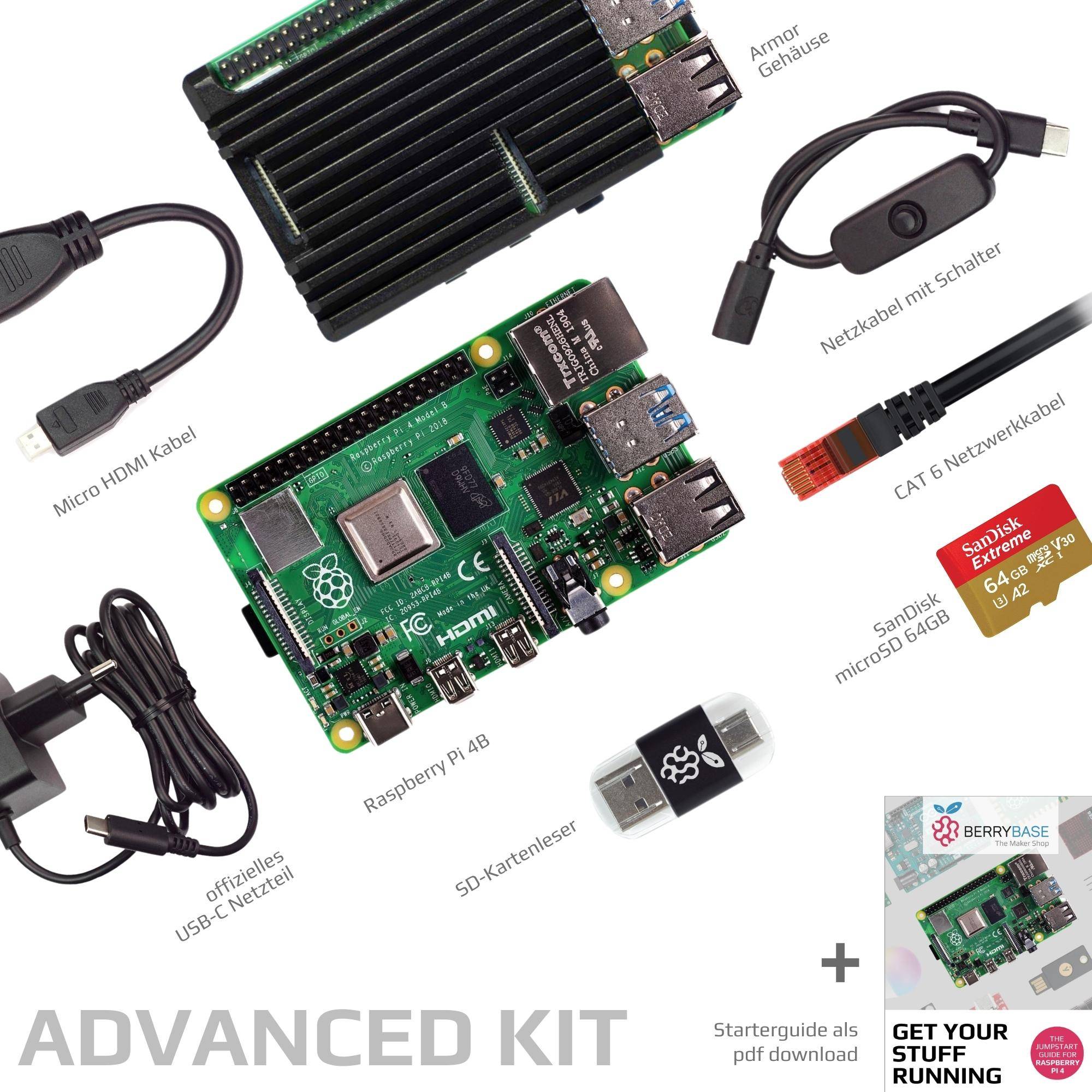 Raspberry Pi 4B, 4GB Advanced Kit