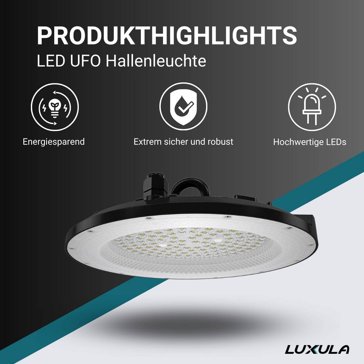 LUXULA LED-Highbay-Leuchte, UFO, EEK: F, 200 W, 20000 lm, 5000 K