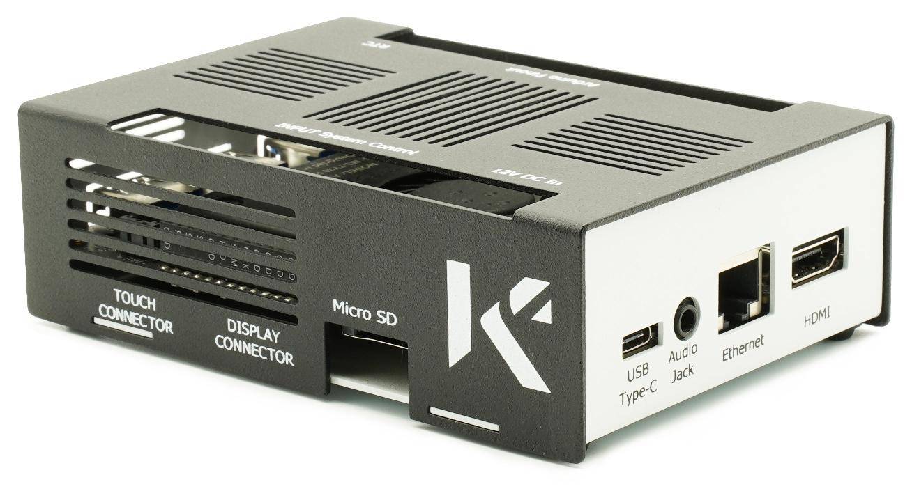 KKSB Gehäuse für LattePanda Alpha & Delta, GPIO Zugang, Aluminium, pulverbeschichtet, schwarz/weiss