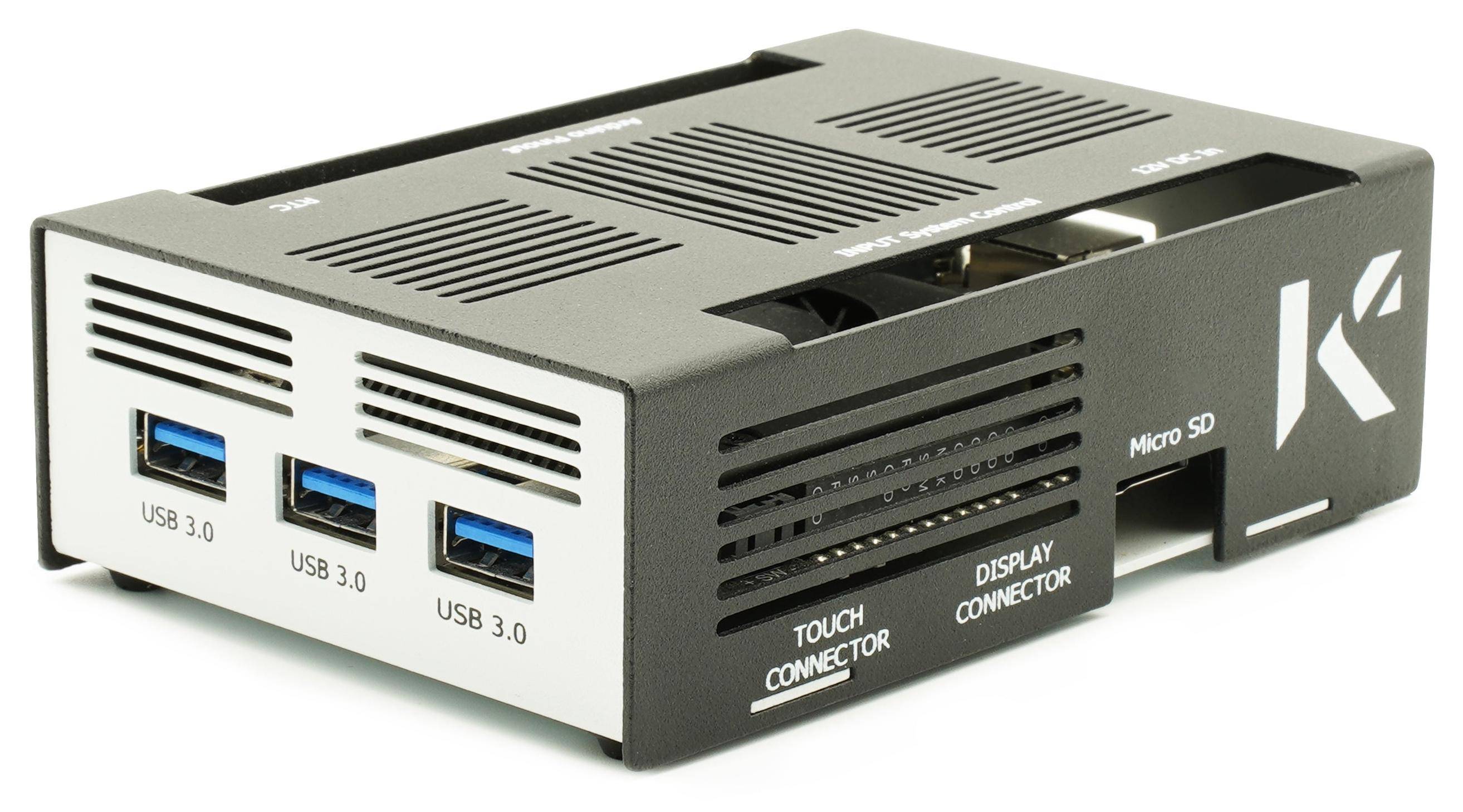 KKSB Gehäuse für LattePanda Alpha & Delta, GPIO Zugang, Aluminium, pulverbeschichtet, schwarz/weiss