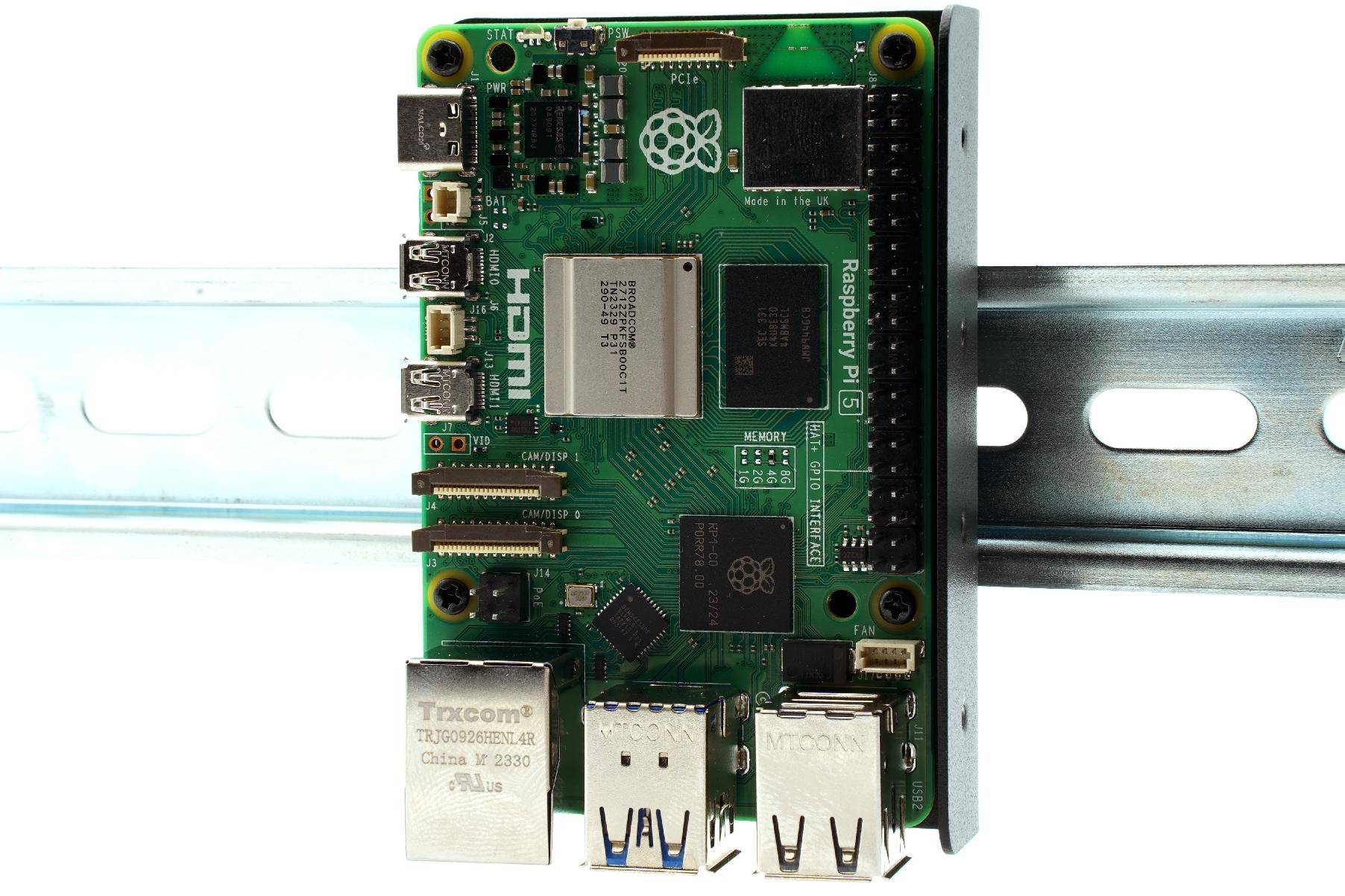 KKSB DIN-Schienenhalterung für Raspberry Pi SBCs, pulverbeschichteter Stahl, schwarz