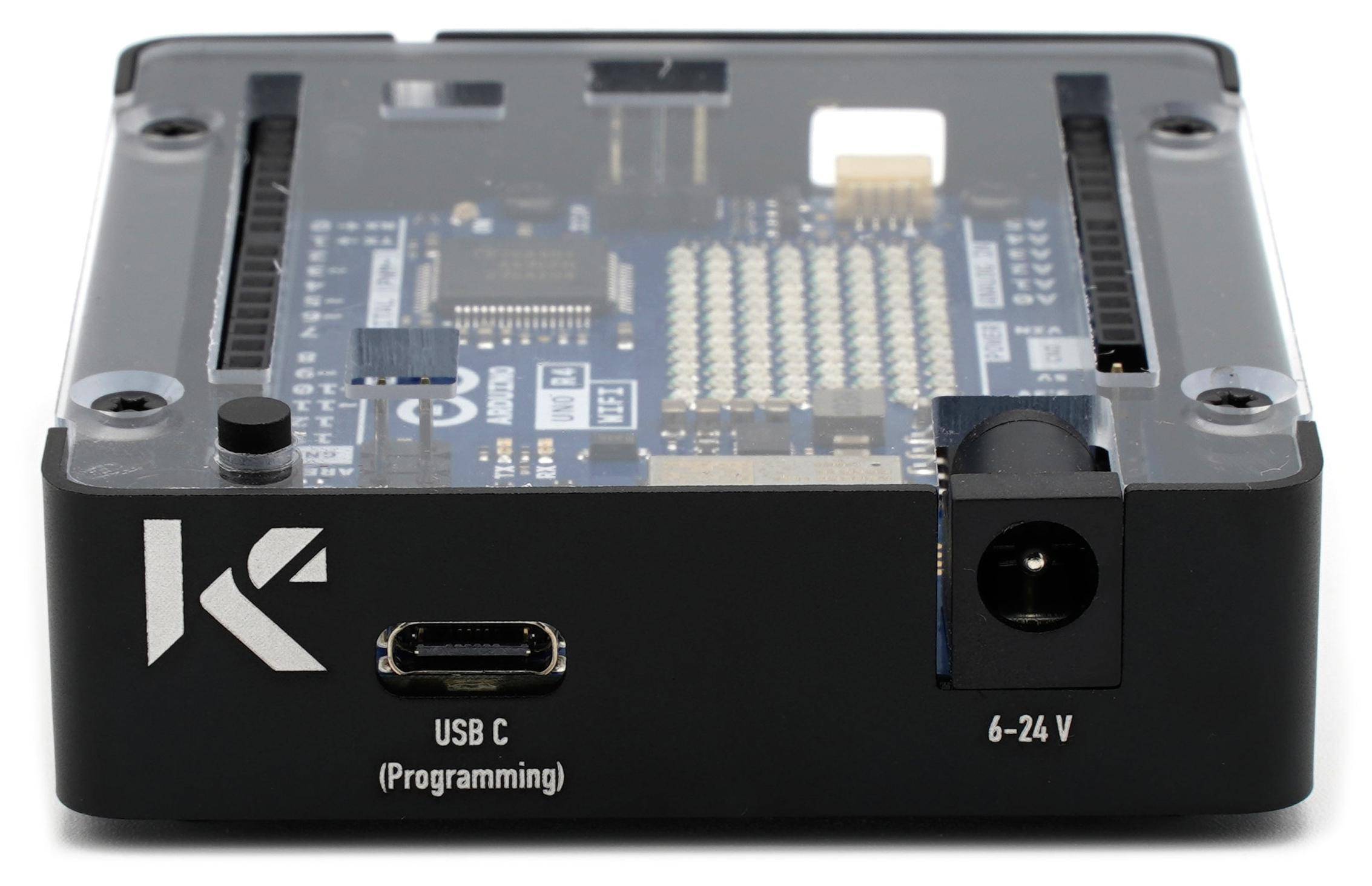 KKSB Gehäuse für Arduino UNO R4 Minima & UNO R4 WiFi, Aluminium/Stahl/Polycarbonat, schwarz