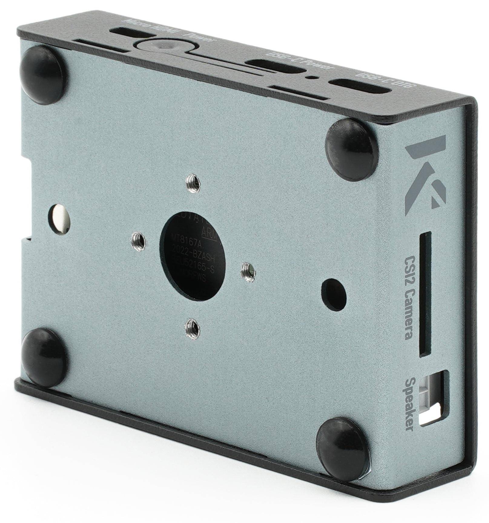 KKSB Gehäuse für Google Coral Dev Board Mini, GPIO Zugang, Aluminium pulverbeschichtet, schwarz/grau